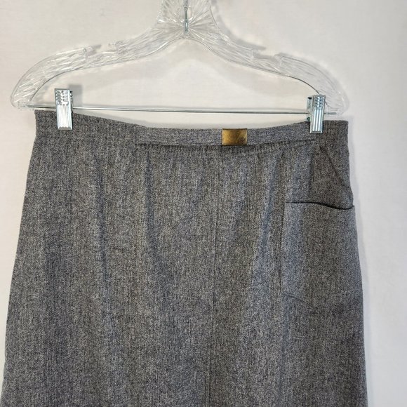 Vintage SUMMIT SPORTWEAR Minimalist Academia Wool Blend Gray Midi Skirt Size 10. - Picture 5 of 16
